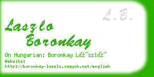laszlo boronkay business card